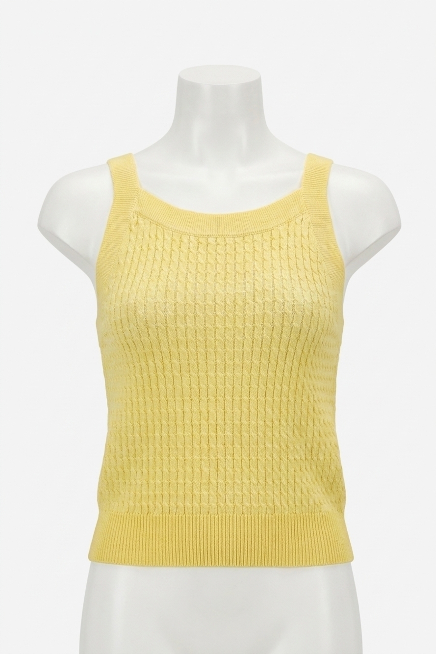 NEW LILLA P mini cable knit tank top in lemon